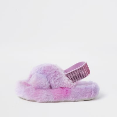 river island fluffy slippers