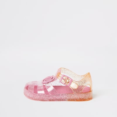 Mini girls pink ombre jelly sandals 