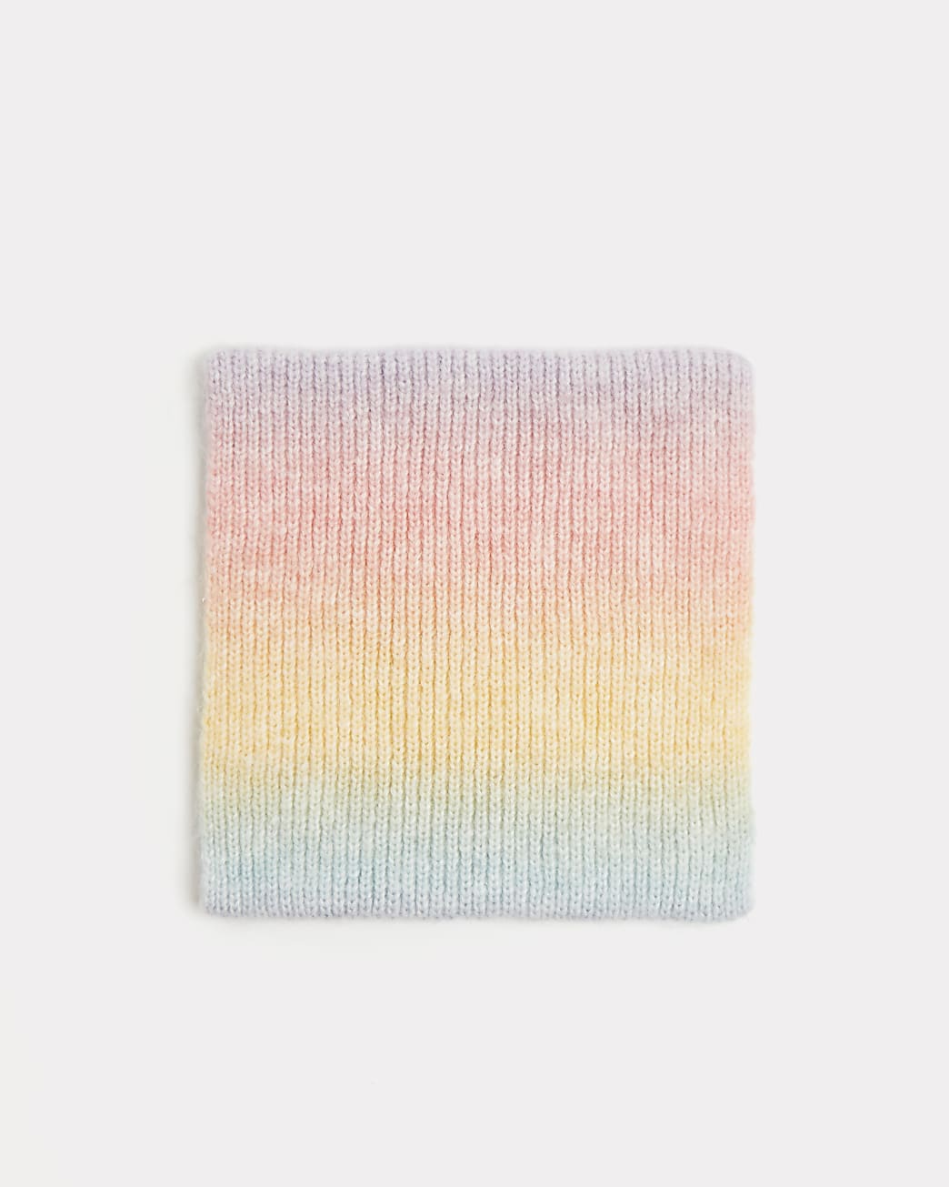 Mini girls pink ombre rainbow knit snood