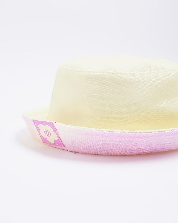 Mini girls pink ombre reversible bucket hat