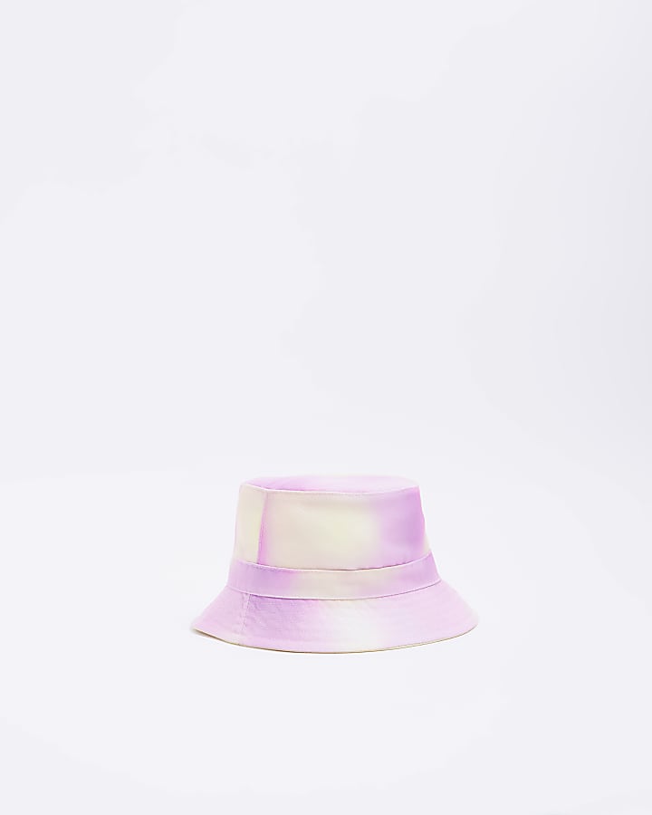 Mini girls pink ombre reversible bucket hat