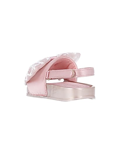 360 degree animation of product Mini girls pink organza RI bow sliders frame-7