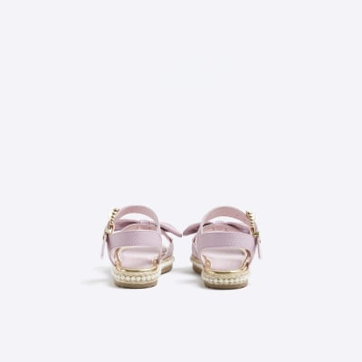 Pearls and Shimmer Sandals by Liv and Mia, Pink / 7