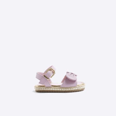 Pearls and Shimmer Sandals by Liv and Mia, Pink / 7