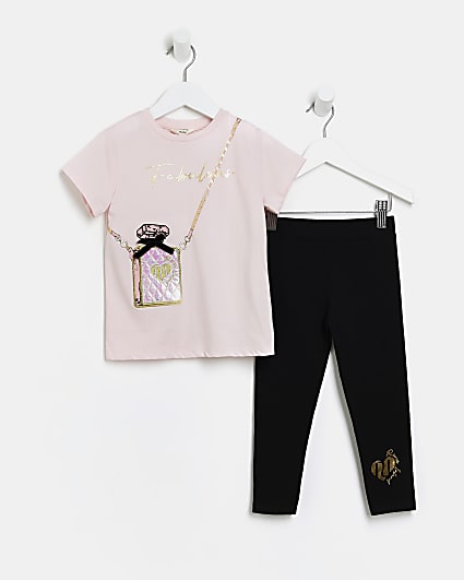 Mini Girls Pink Perfume Bottle T-shirt Outfit