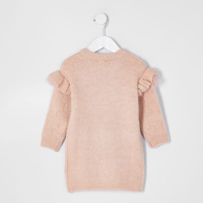 girls pink jumper dress