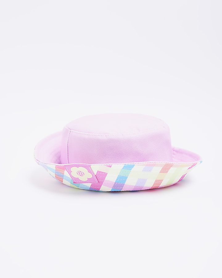 Mini Girls Pink Reversible Bucket Hat