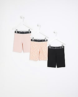 Mini girls pink RI cycling shorts 3 pack