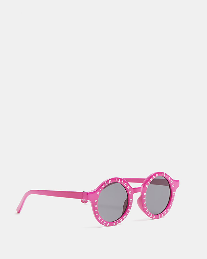 Mini girls pink RI princess round sunglasses