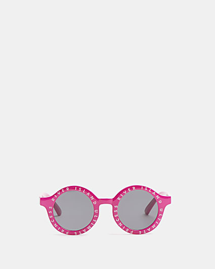 Mini girls pink RI princess round sunglasses