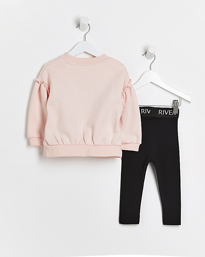 Mini girls pink RI unicorn sweatshirt outfit