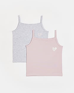 Mini girls pink RI vest 2 pack