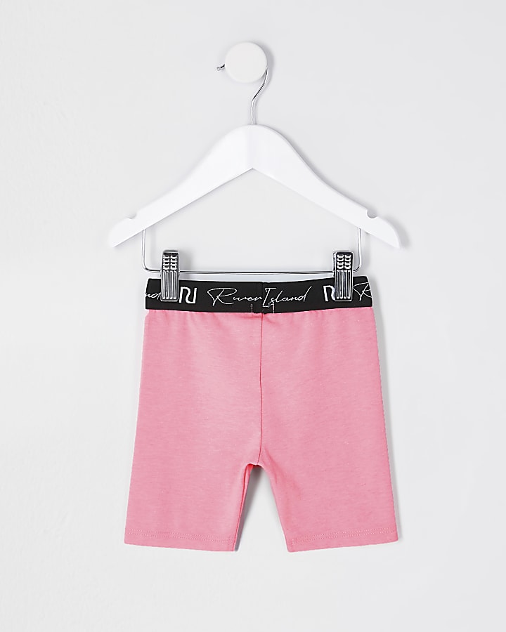 Mini girls pink RI waistband cycling short