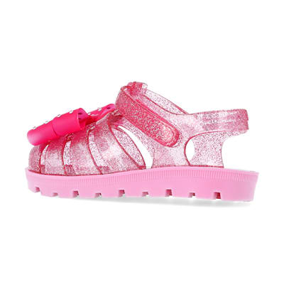 Mini girls pink RI x Barbie jelly sandals River Island