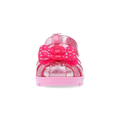 Mini girls pink RI x Barbie jelly sandals River Island