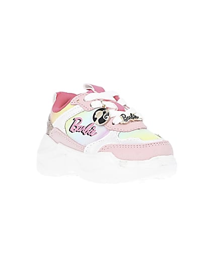 360 degree animation of product Mini girls pink RI x Barbie runner trainers frame-18