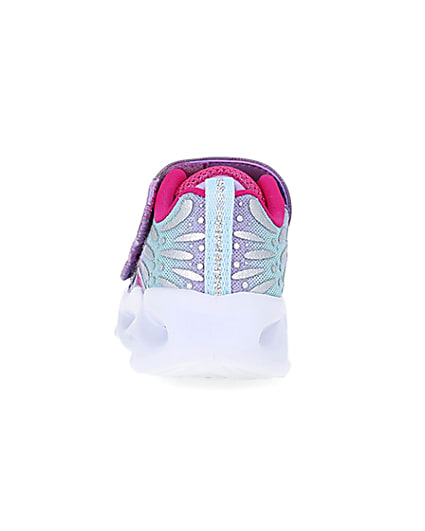 360 degree animation of product Mini Girls Pink Skechers Butterfly Trainers frame-9
