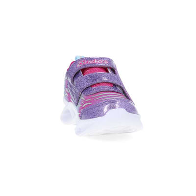 360 degree animation of product Mini Girls Pink Skechers Butterfly Trainers frame-20
