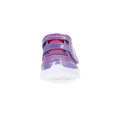 360 degree animation of product Mini Girls Pink Skechers Butterfly Trainers frame-21