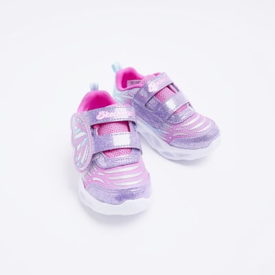 Mini Girls Pink Skechers Butterfly Trainers