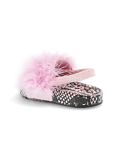 360 degree animation of product Mini girls pink snake feather sliders frame-6