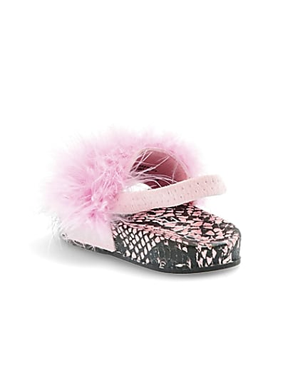 360 degree animation of product Mini girls pink snake feather sliders frame-7