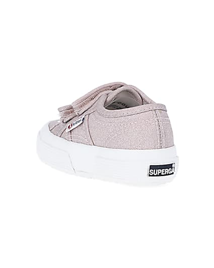 360 degree animation of product Mini Girls Pink Strap Superga Trainers frame-7