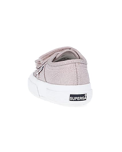 360 degree animation of product Mini Girls Pink Strap Superga Trainers frame-8