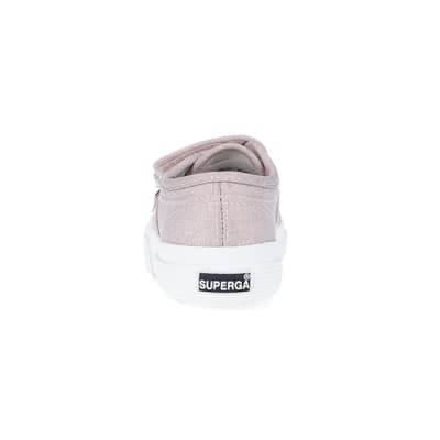 360 degree animation of product Mini Girls Pink Strap Superga Trainers frame-9