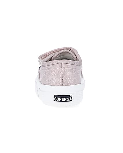 360 degree animation of product Mini Girls Pink Strap Superga Trainers frame-9