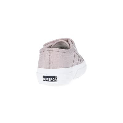 360 degree animation of product Mini Girls Pink Strap Superga Trainers frame-10