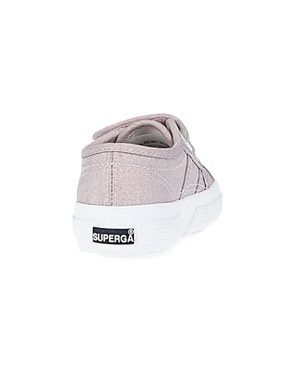 360 degree animation of product Mini Girls Pink Strap Superga Trainers frame-10