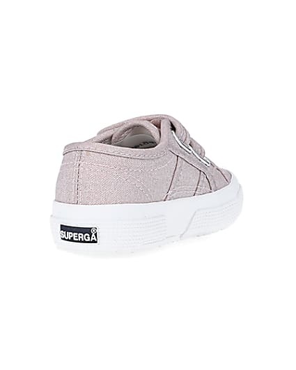 360 degree animation of product Mini Girls Pink Strap Superga Trainers frame-11