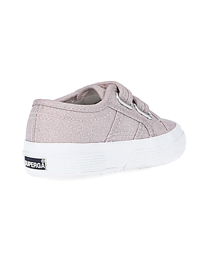 360 degree animation of product Mini Girls Pink Strap Superga Trainers frame-12