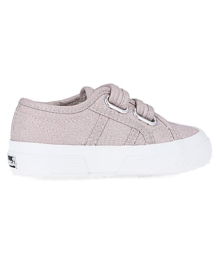 360 degree animation of product Mini Girls Pink Strap Superga Trainers frame-14