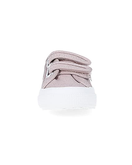 360 degree animation of product Mini Girls Pink Strap Superga Trainers frame-21