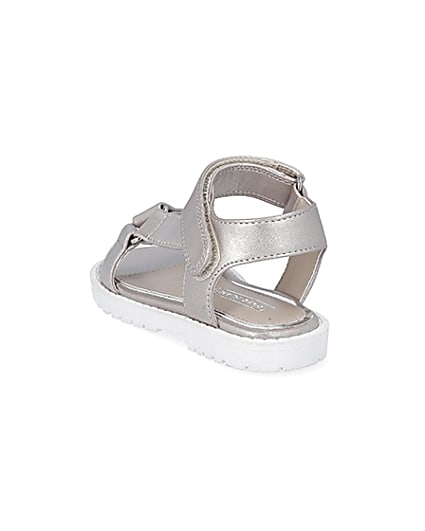 360 degree animation of product Mini girls pink velcro strap sandals frame-7