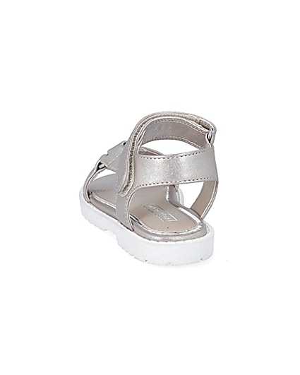 360 degree animation of product Mini girls pink velcro strap sandals frame-8