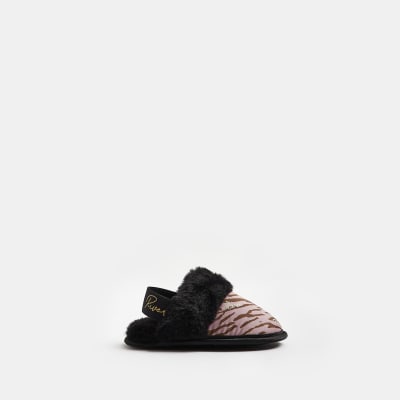 River island leopard sale print slippers