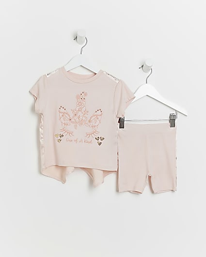 Mini girls pinks unicorn graphic t-shirt