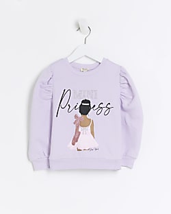Mini girls purple ballet graphic sweatshirt