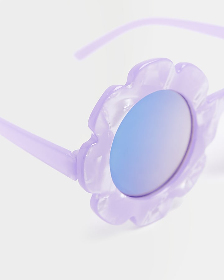 Mini girls purple quartz flower sunglasses