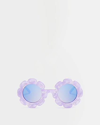 Mini girls purple quartz flower sunglasses
