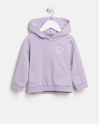 Mini girls purple RI embroidered hoodie