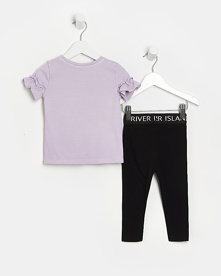 Mini girls purple RI graphic t-shirt outfit