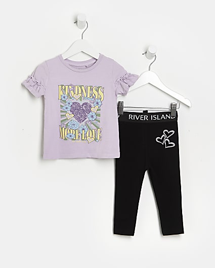Mini girls purple RI graphic t-shirt outfit