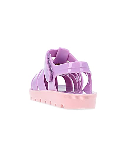 360 degree animation of product Mini girls purple RI jelly sandals frame-8