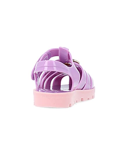 360 degree animation of product Mini girls purple RI jelly sandals frame-10