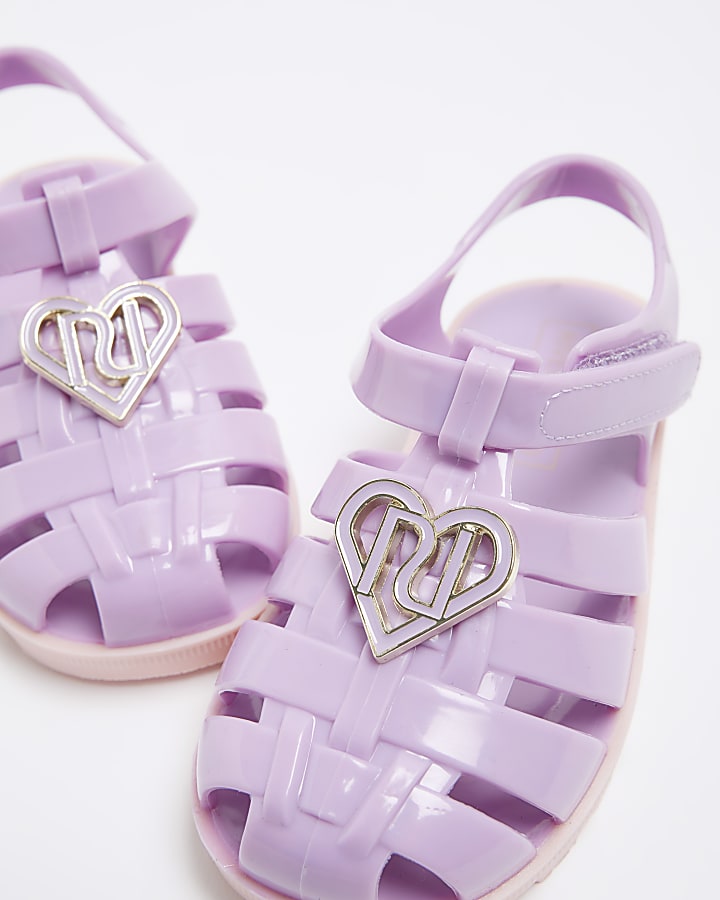 Mini girls purple RI jelly sandals