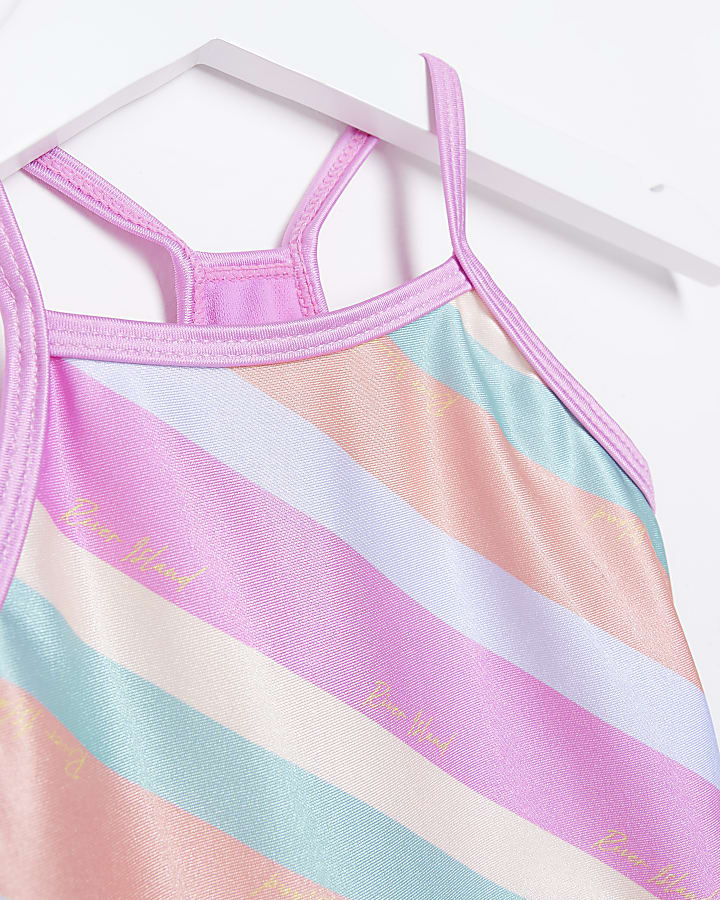 Mini Girls Rainbow Stripe Swimsuit